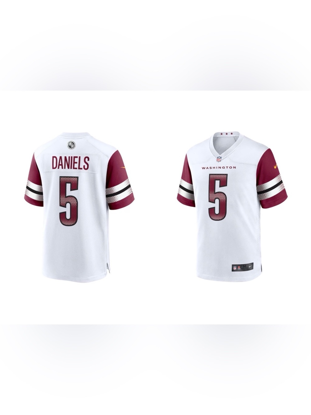 Washington Commanders #5 Jayden Daniels White Authentic NIKE NFL Football Jersey